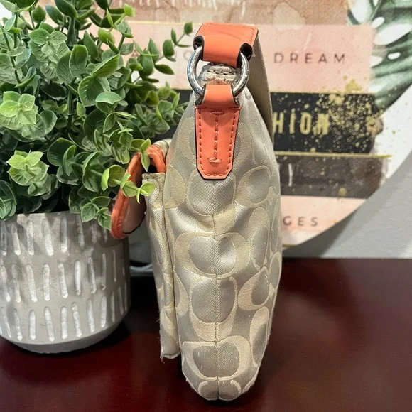 Coach Beige and Coral Crossbody Bag - Picture 5 of 8